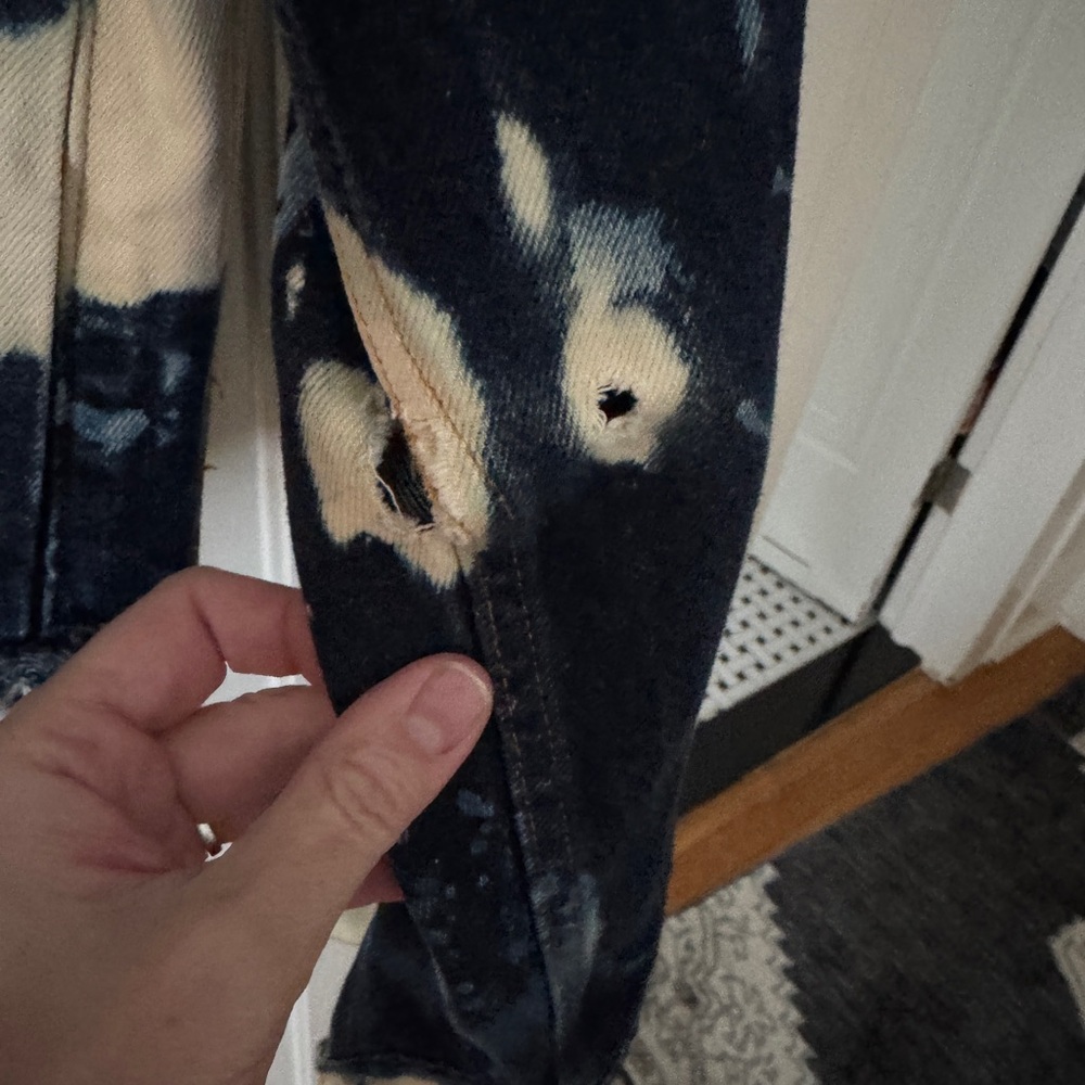Distressed Tie-Dye Denim Jacket Artisan Made Unique - Picture 14 of 16